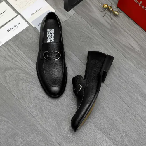 Replica Salvatore Ferragamo Leather Shoes For Men #1399148 $82.00 USD for Wholesale