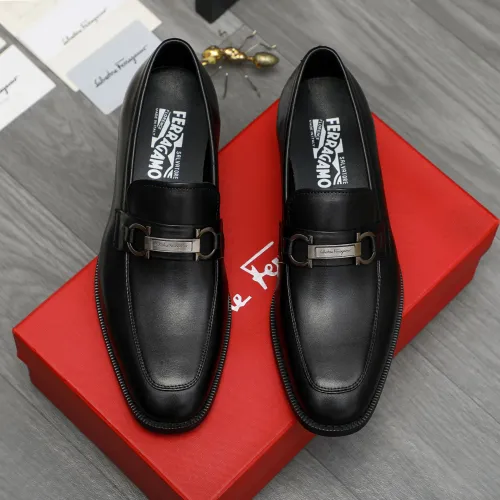 Replica Salvatore Ferragamo Leather Shoes For Men #1399150 $82.00 USD for Wholesale