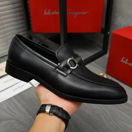 Replica Salvatore Ferragamo Leather Shoes For Men #1399150 $82.00 USD for Wholesale