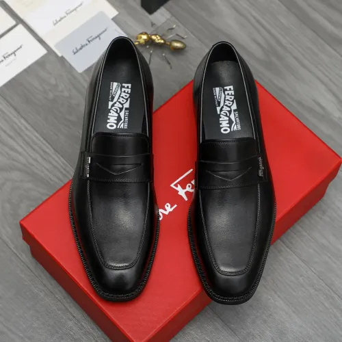 Replica Salvatore Ferragamo Leather Shoes For Men #1399151 $82.00 USD for Wholesale