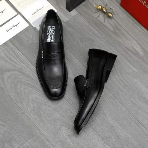 Replica Salvatore Ferragamo Leather Shoes For Men #1399151 $82.00 USD for Wholesale