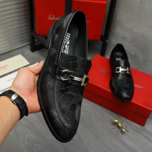 Replica Salvatore Ferragamo Leather Shoes For Men #1399153 $82.00 USD for Wholesale