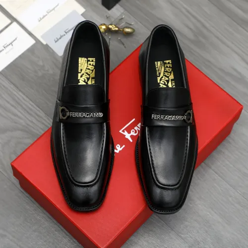 Replica Salvatore Ferragamo Leather Shoes For Men #1399154 $85.00 USD for Wholesale