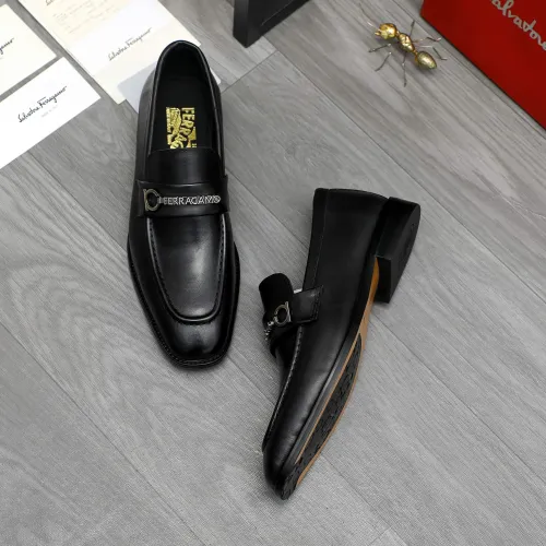 Replica Salvatore Ferragamo Leather Shoes For Men #1399154 $85.00 USD for Wholesale