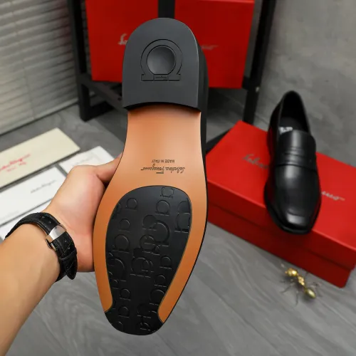 Replica Salvatore Ferragamo Leather Shoes For Men #1399155 $85.00 USD for Wholesale