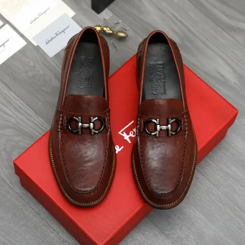 Replica Salvatore Ferragamo Leather Shoes For Men #1399156 $125.00 USD for Wholesale