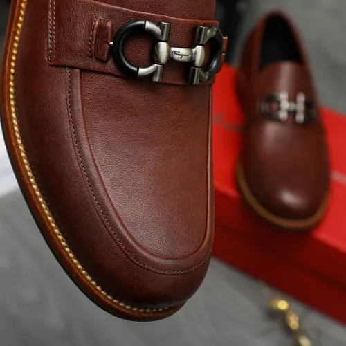 Replica Salvatore Ferragamo Leather Shoes For Men #1399158 $125.00 USD for Wholesale