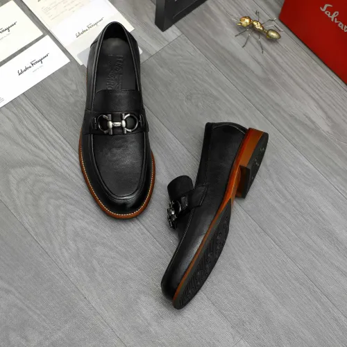 Replica Salvatore Ferragamo Leather Shoes For Men #1399159 $125.00 USD for Wholesale