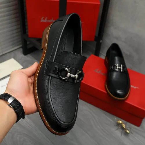 Replica Salvatore Ferragamo Leather Shoes For Men #1399159 $125.00 USD for Wholesale