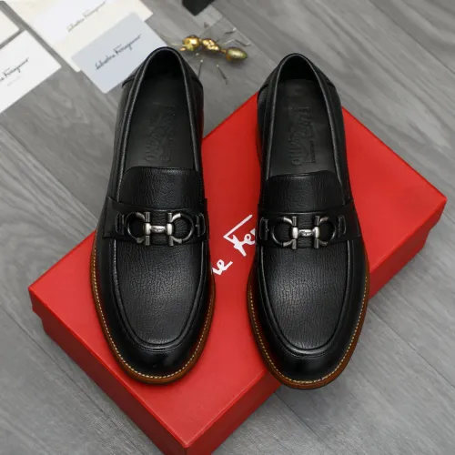 Replica Salvatore Ferragamo Leather Shoes For Men #1399160 $125.00 USD for Wholesale
