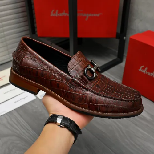Replica Salvatore Ferragamo Leather Shoes For Men #1399161 $125.00 USD for Wholesale