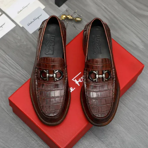 Replica Salvatore Ferragamo Leather Shoes For Men #1399161 $125.00 USD for Wholesale