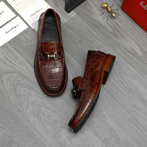 Replica Salvatore Ferragamo Leather Shoes For Men #1399161 $125.00 USD for Wholesale