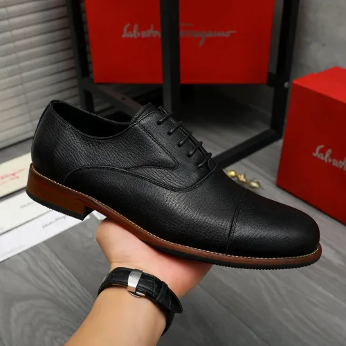 Replica Salvatore Ferragamo Leather Shoes For Men #1399162 $125.00 USD for Wholesale