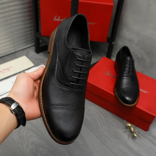 Replica Salvatore Ferragamo Leather Shoes For Men #1399162 $125.00 USD for Wholesale