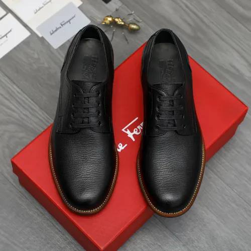 Replica Salvatore Ferragamo Leather Shoes For Men #1399163 $125.00 USD for Wholesale