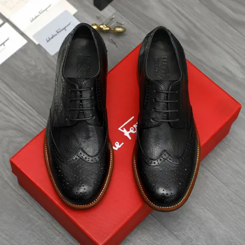 Replica Salvatore Ferragamo Leather Shoes For Men #1399168 $125.00 USD for Wholesale