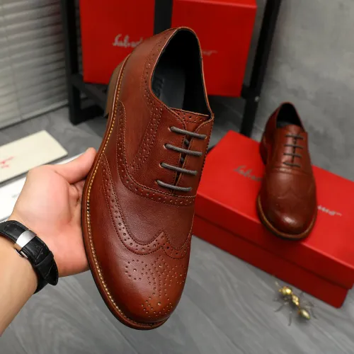 Replica Salvatore Ferragamo Leather Shoes For Men #1399169 $125.00 USD for Wholesale