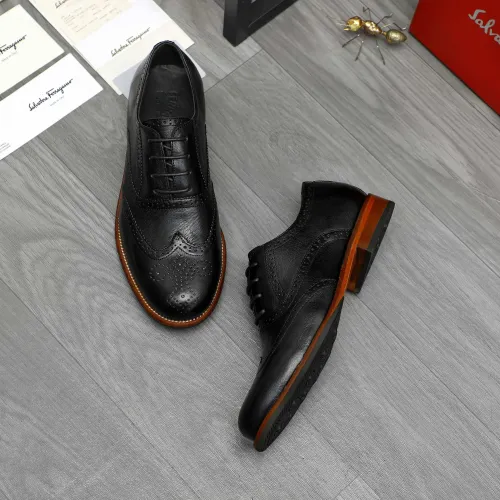 Replica Salvatore Ferragamo Leather Shoes For Men #1399170 $125.00 USD for Wholesale