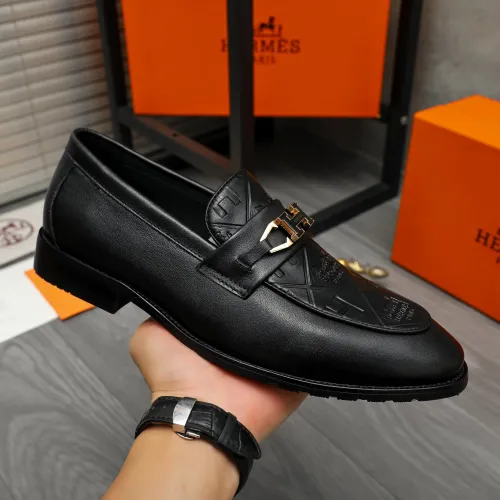 Replica Hermes Leather Shoes For Men #1399244 $85.00 USD for Wholesale