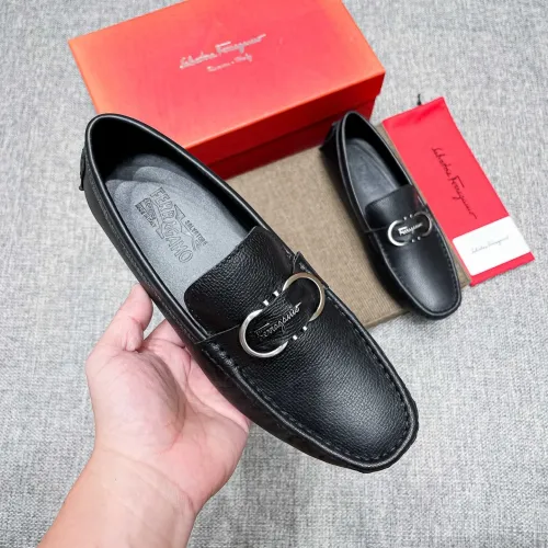 Replica Salvatore Ferragamo Leather Shoes For Men #1399266 $82.00 USD for Wholesale