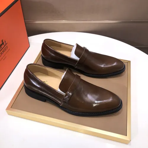 Replica Hermes Leather Shoes For Men #1399386 $100.00 USD for Wholesale