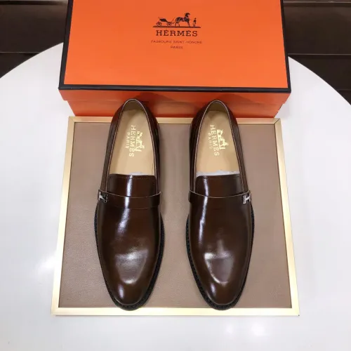 Replica Hermes Leather Shoes For Men #1399386 $100.00 USD for Wholesale