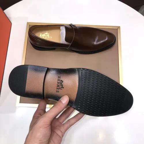 Replica Hermes Leather Shoes For Men #1399386 $100.00 USD for Wholesale