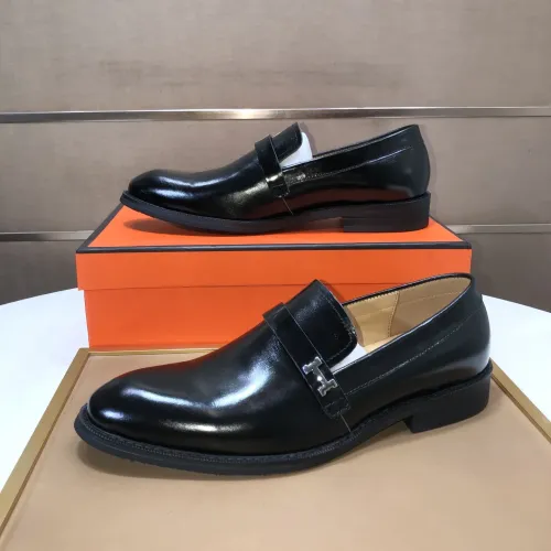 Replica Hermes Leather Shoes For Men #1399387 $100.00 USD for Wholesale
