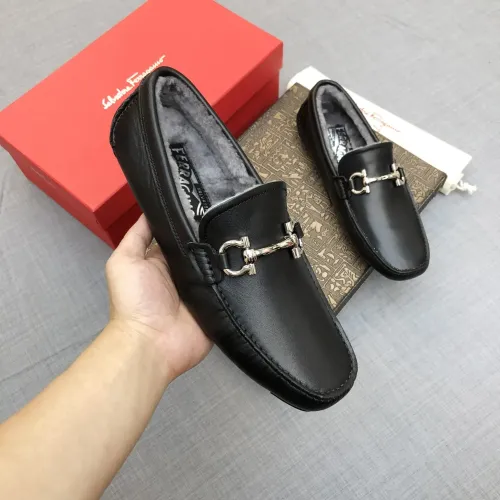 Replica Salvatore Ferragamo Leather Shoes For Men #1399439 $98.00 USD for Wholesale
