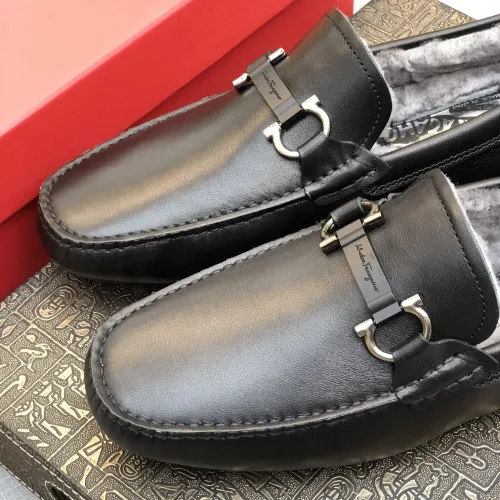 Replica Salvatore Ferragamo Leather Shoes For Men #1399441 $98.00 USD for Wholesale