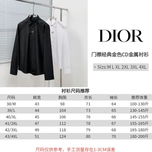 Replica Christian Dior Shirts Long Sleeved For Men #1399646 $64.00 USD for Wholesale