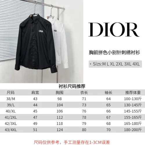 Replica Christian Dior Shirts Long Sleeved For Men #1399652 $64.00 USD for Wholesale