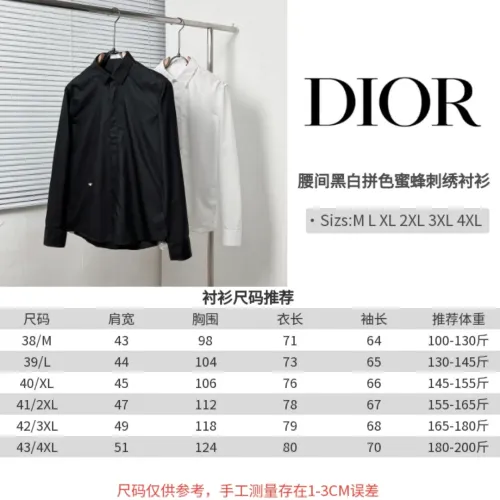 Replica Christian Dior Shirts Long Sleeved For Men #1399656 $64.00 USD for Wholesale