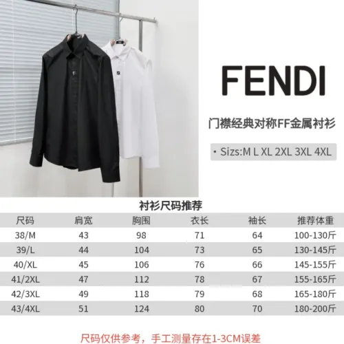 Replica Fendi Shirts Long Sleeved For Men #1399679 $64.00 USD for Wholesale