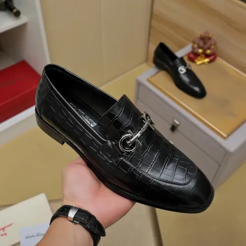 Replica Salvatore Ferragamo Leather Shoes For Men #1399779 $88.00 USD for Wholesale