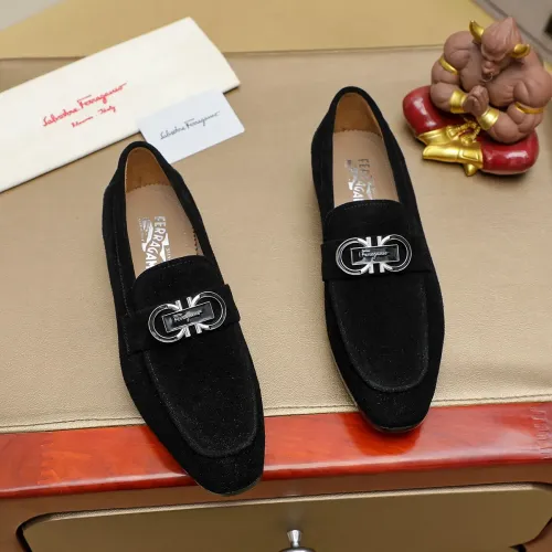 Replica Salvatore Ferragamo Leather Shoes For Men #1399793 $108.00 USD for Wholesale