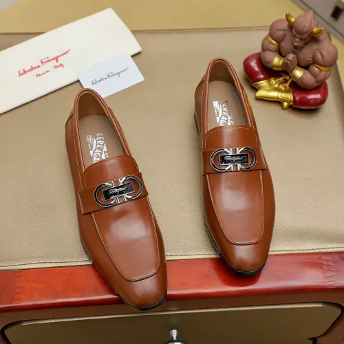 Replica Salvatore Ferragamo Leather Shoes For Men #1399794 $108.00 USD for Wholesale
