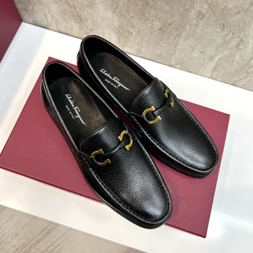 Replica Salvatore Ferragamo Leather Shoes For Men #1399990 $105.00 USD for Wholesale