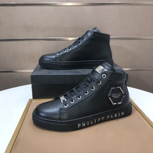 Replica Philipp Plein PP High Tops Shoes For Men #1400013 $88.00 USD for Wholesale