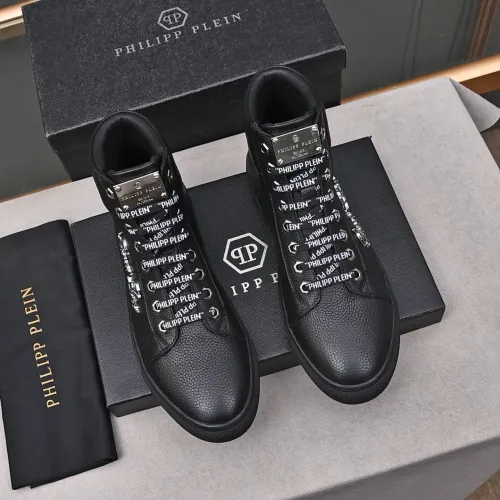 Replica Philipp Plein PP High Tops Shoes For Men #1400015 $88.00 USD for Wholesale