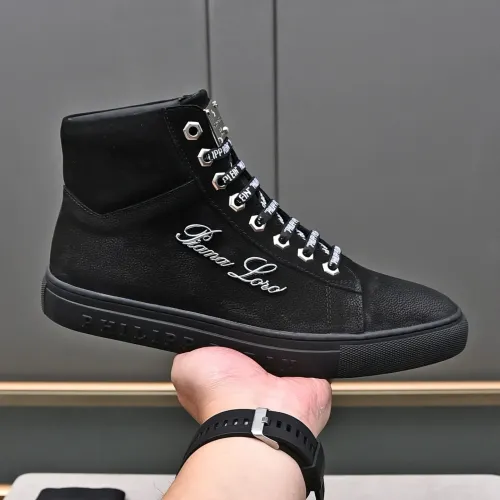 Replica Philipp Plein PP High Tops Shoes For Men #1400016 $88.00 USD for Wholesale