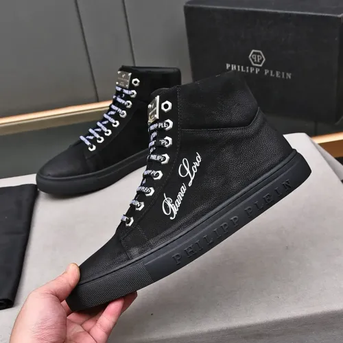 Replica Philipp Plein PP High Tops Shoes For Men #1400016 $88.00 USD for Wholesale