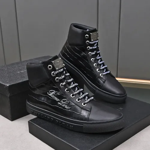 Replica Philipp Plein PP High Tops Shoes For Men #1400017 $88.00 USD for Wholesale