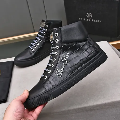 Replica Philipp Plein PP High Tops Shoes For Men #1400017 $88.00 USD for Wholesale