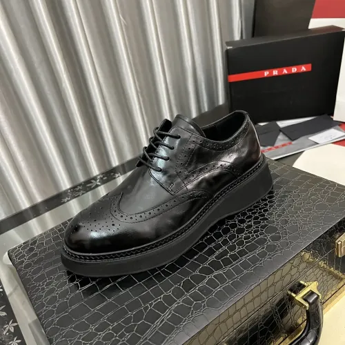 Replica Prada Leather Shoes For Men #1400055 $115.00 USD for Wholesale