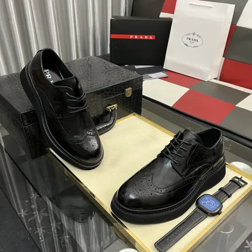 Replica Prada Leather Shoes For Men #1400055 $115.00 USD for Wholesale