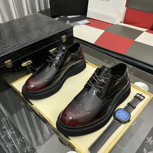 Replica Prada Leather Shoes For Men #1400057 $115.00 USD for Wholesale