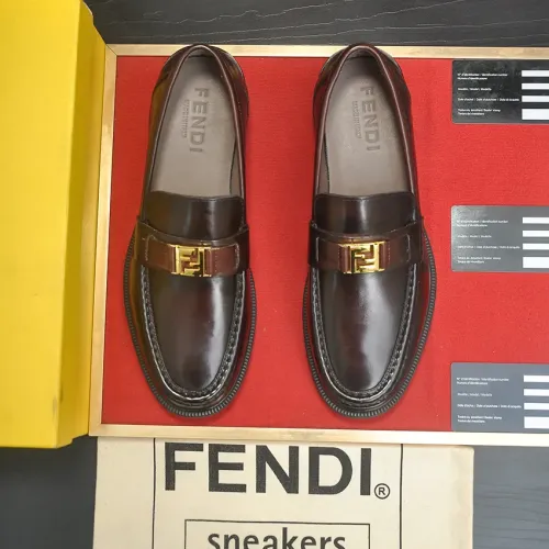 Replica Fendi Leather Shoes For Men #1400058 $98.00 USD for Wholesale