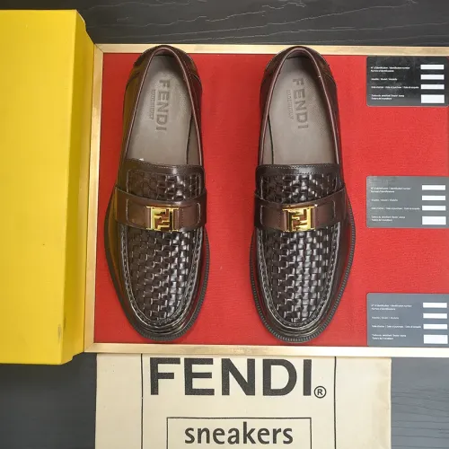 Replica Fendi Leather Shoes For Men #1400060 $98.00 USD for Wholesale